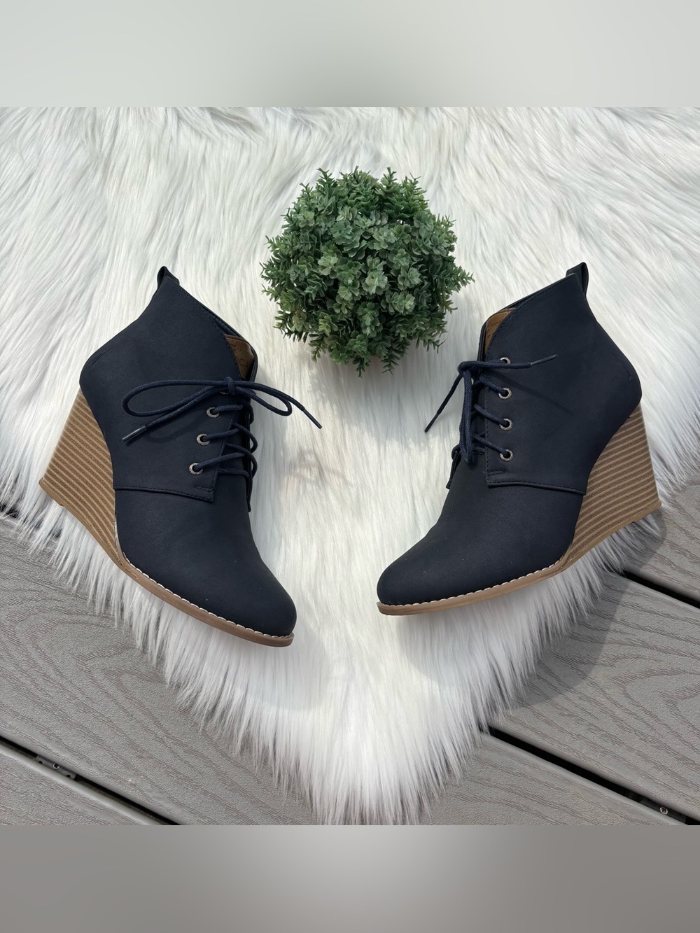 Nautica Blue Wedge Ankle Boots